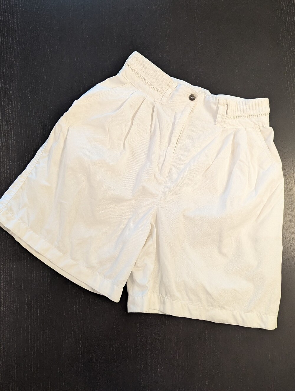 Sz 8 Vintage High Waisted Together! 90's White Pleated Shorts